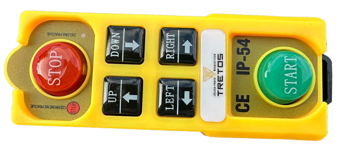 Wciągarka elektryczna linowa z wózkiem elektrycznym i pilotem bezprzewodowym TRETOS Force 500/990kg, 20m (TR-99020) Nowy_pilot