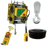 Zestaw: Elektryczna 500kg/40m bezprzewodowa wciągarka linowa Tretos Military TR-50040 + do wyboru: ramię robocze przykręcane do wciągarki 82221