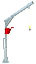 Żuraw słupowy ocynk + lina INOX z wciągarką ręczną (udźwig: 150 kg, długość liny: 12m) 95873255