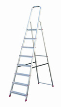 Aluminiowa drabina domowa, 8 stopni (wysokość robocza: 3,65m, udźwig: 150kg) 99681671