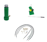 Siłownik hydrauliczny (w stanie złożonym: 160 mm, skok dwóch tłoków: 150 mm, udźwig: 20 T) + do wyboru: pompa hydrauliczna, przewód wysokociśnieniowy 1m, szybkozłącze 1/4’’, manometr 62781601