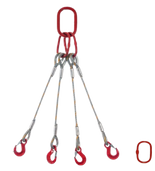 IMPROWEGLE Zawiesie linowe czterocięgnowe miproSling (długość liny: 1m, udźwig: 16,5-23,5 T, średnica liny: 32 mm, wymiary ogniwa: 340x180 mm) 33948496