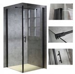 Kabina prysznicowa 90x90 szkło 6mm kwadrat czarna 23178196