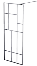 Calbati Ścianka prysznicowa 100 cm asymetryczna kratka szkło 8mm 23179599
